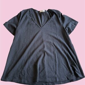 Black V-Neck Women's Top